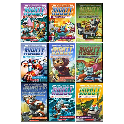 Ricky Ricottas Mighty Robot Series 9 Books Collection Set By Dav Pilkey
