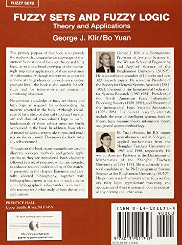 Fuzzy Sets and Fuzzy Logic: Theory and Applications,New