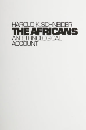Africans, The: An Ethnological Account,Used