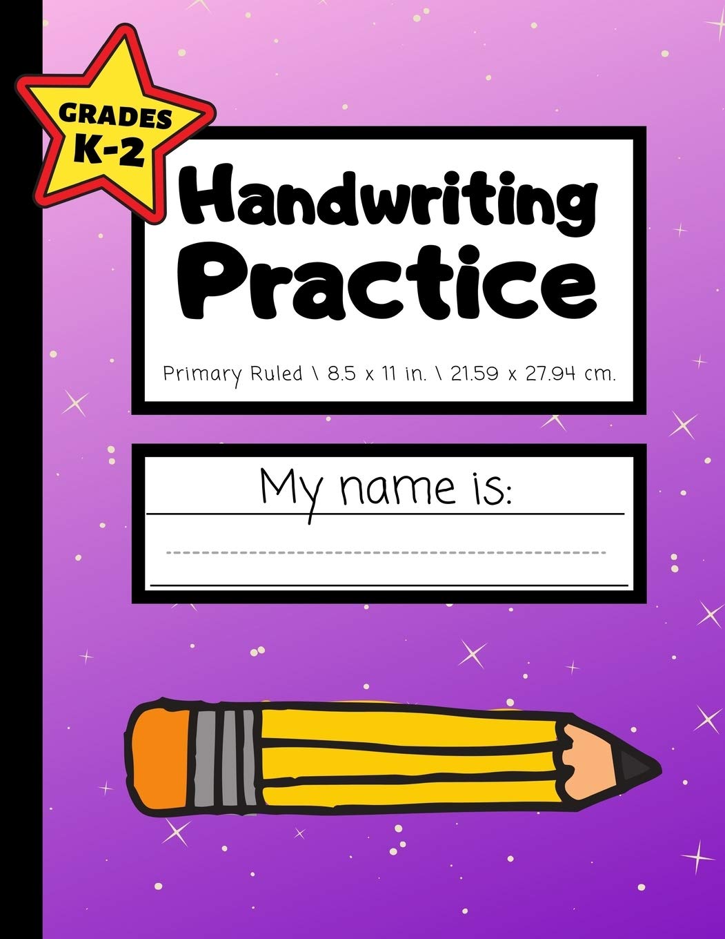 Handwriting Practice: ExtraLarge 200 Pages  Grades K2  Handwriting Workbook for Kids With Dotted Middle Line  Purple,Used