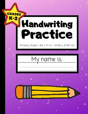 Handwriting Practice: ExtraLarge 200 Pages  Grades K2  Handwriting Workbook for Kids With Dotted Middle Line  Purple,Used