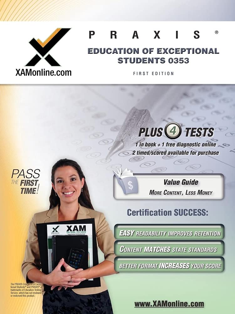 PRAXIS Education of Exceptional Students 0353 Test Prep Teacher Certification Test Prep Study Guide (XAM PRAXIS, 1),Used