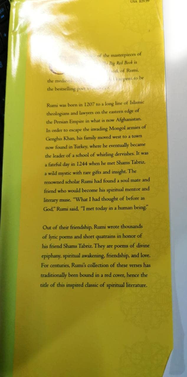 Rumi: The Big Red Book: The Great Masterpiece Celebrating Mystical Love And Friendship,New
