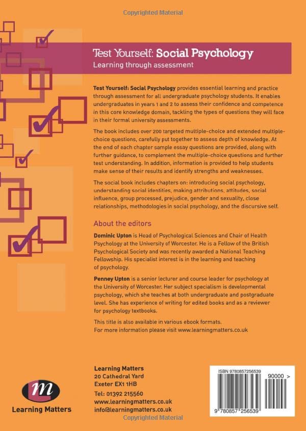 Test Yourself: Social Psychology: Learning through assessment (Test Yourself ... Psychology Series),Used
