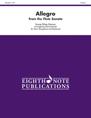 Allegro For Tenor Saxophone And Keyboard (From The Flute Sonata): Part(S) (Eighth Note Publications),Used