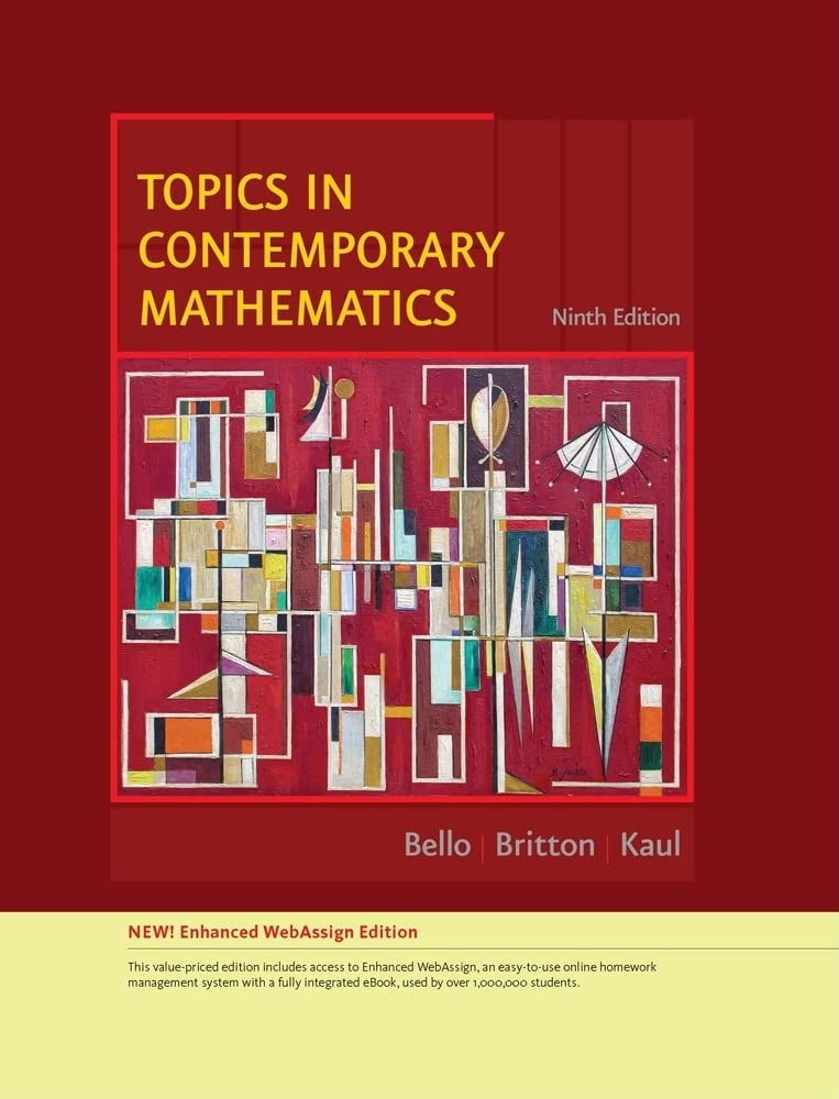 Topics in Contemporary Mathematics, Enhanced Edition (Available 2010 Titles Enhanced Web Assign),Used