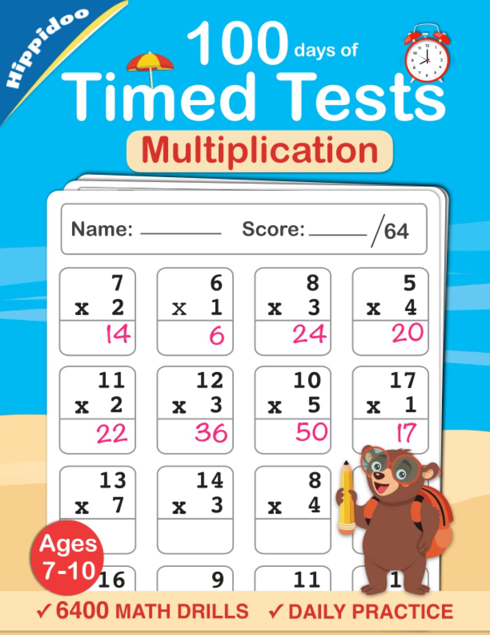 Timed Tests: Multiplication Math Drills, Practice 100 days of speed drills: Digits 012, Grades 35,New