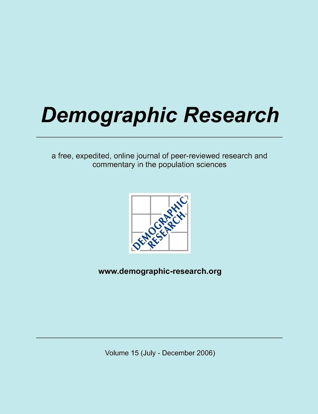 Demographic Research, Volume 15 (German Edition),Used