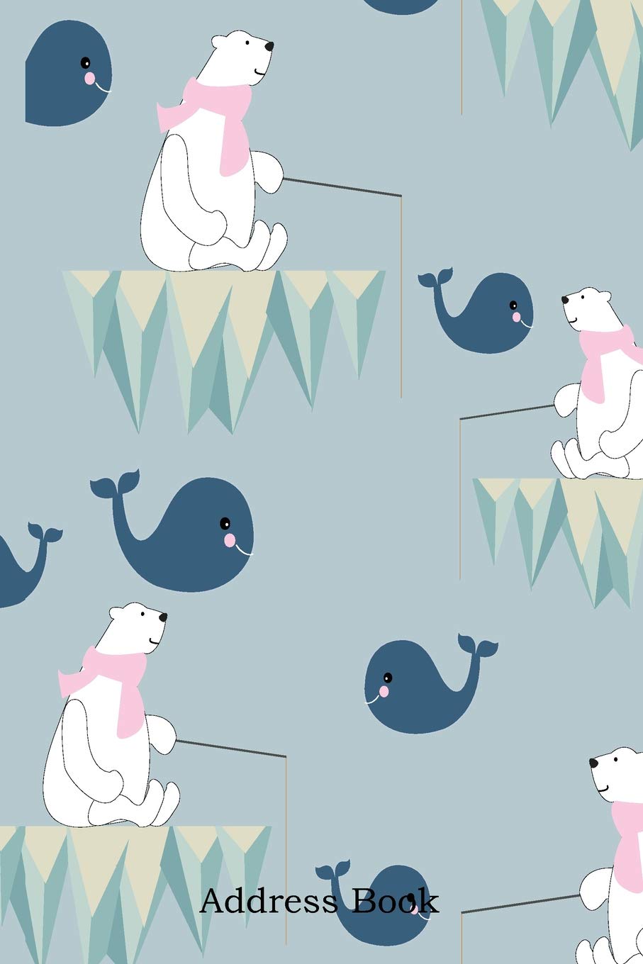 Address Book: Alphabetical Index With Cute cartoon polar bear on the iceburg cover,Used