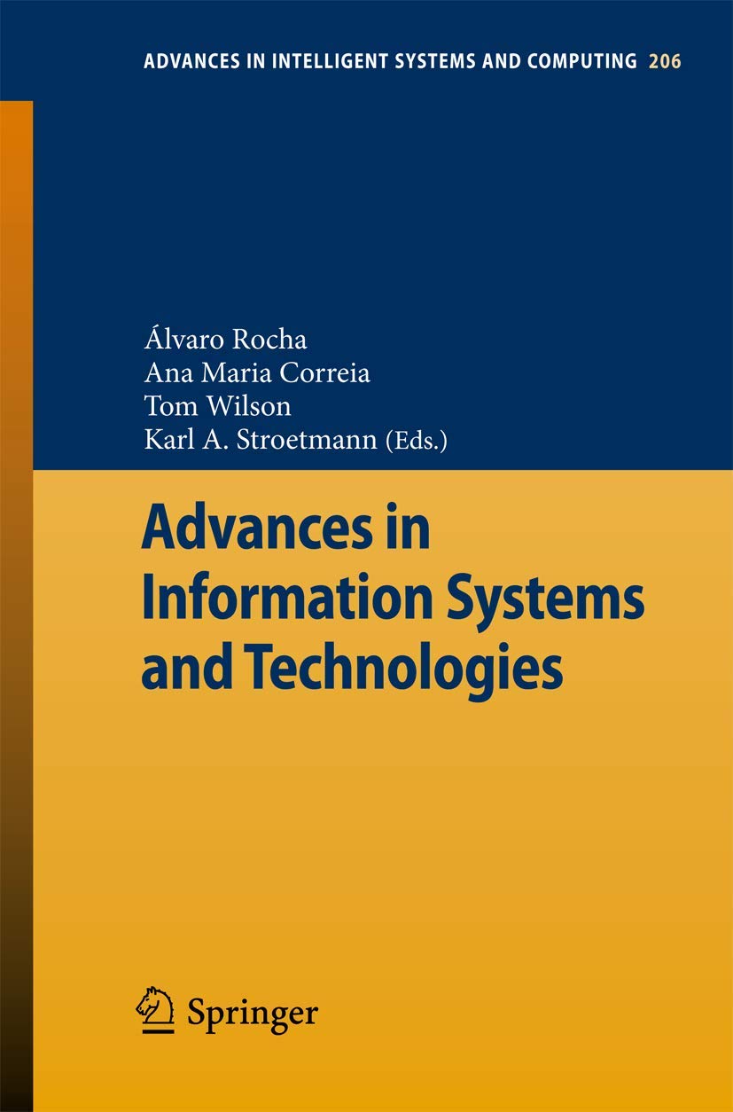 Advances in Information Systems and Technologies (Advances in Intelligent Systems and Computing, 206),Used