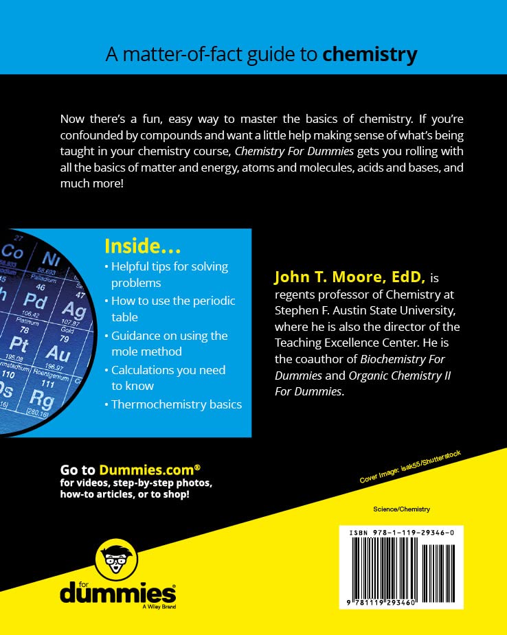 Chemistry For Dummies (For Dummies (Math & Science)),Used