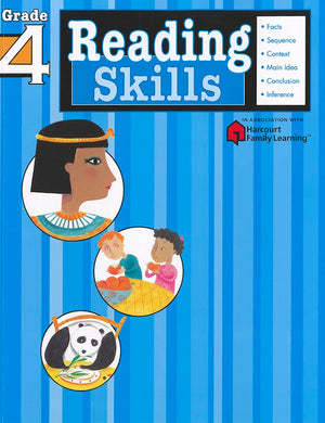 Reading Skills: Grade 4 (Flash Kids Harcourt Family Learning),Used