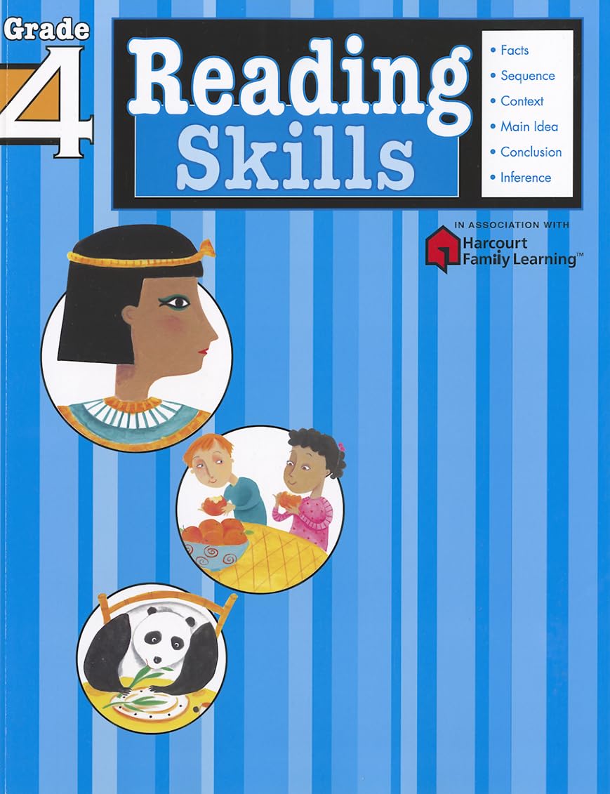 Reading Skills: Grade 4 (Flash Kids Harcourt Family Learning),Used