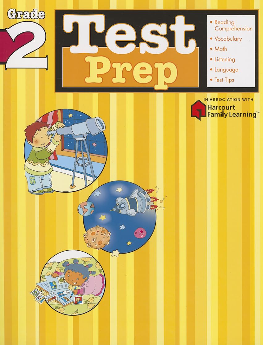 Test Prep: Grade 2 (Flash Kids Harcourt Family Learning),Used