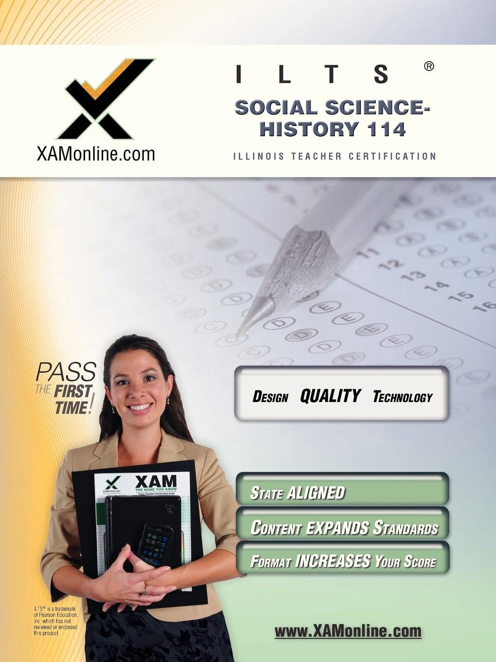 ILTS Social ScienceHistory 114 Teacher Certification Test Prep Study Guide,Used