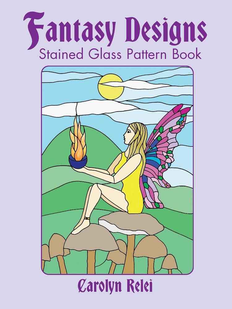 Fantasy Designs Stained Glass Pattern Book (Dover Crafts: Stained Glass),Used