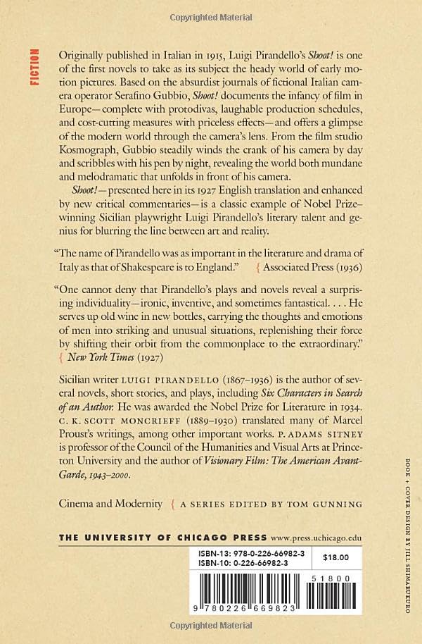 Shoot!: The Notebooks of Serafino Gubbio, Cinematograph Operator (Cinema and Modernity),New