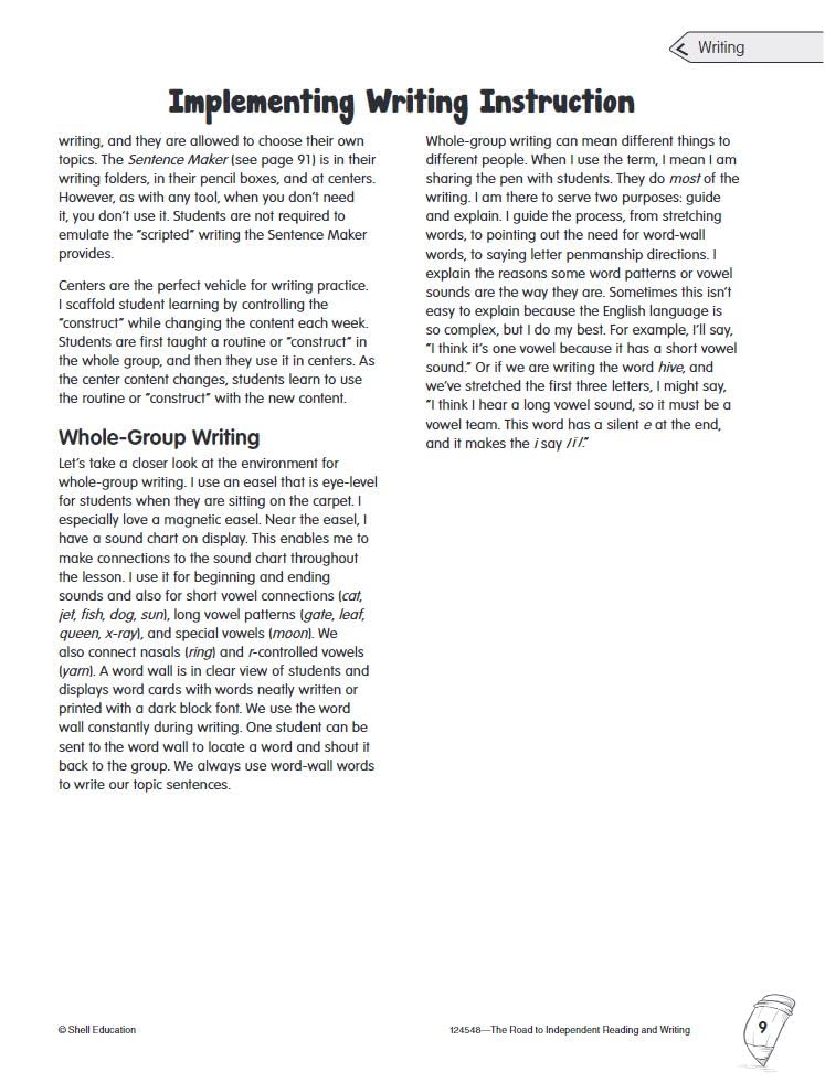 The Road to Independent Reading and Writing (Professional Resources),Used