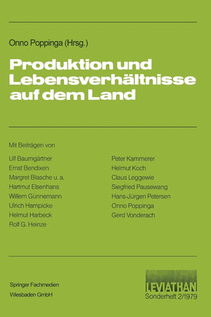 Produktion Und Lebensverhltnisse Auf Dem Land (Leviathan Sonderhefte, 2) (German Edition),Used