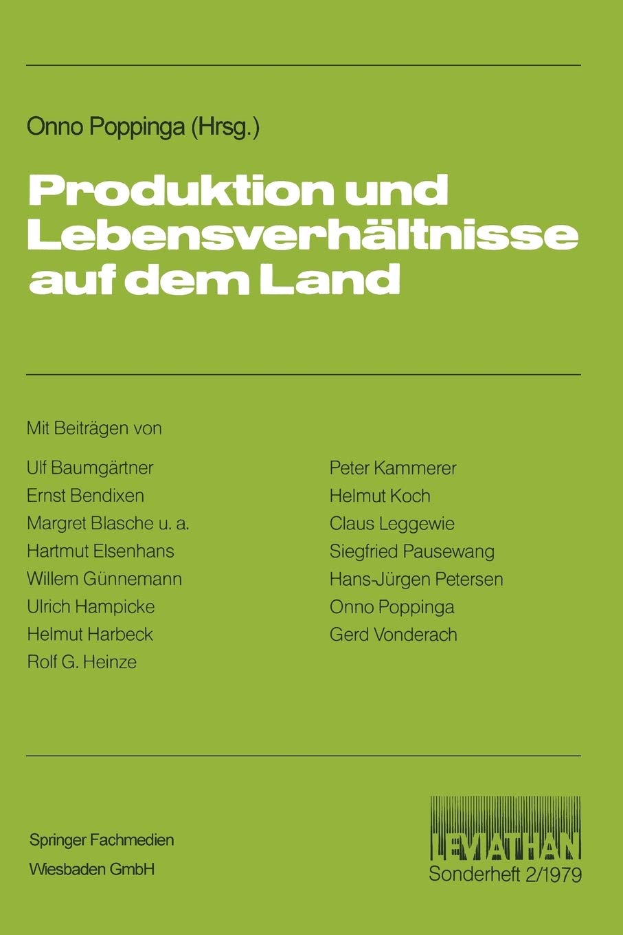 Produktion Und Lebensverhltnisse Auf Dem Land (Leviathan Sonderhefte, 2) (German Edition),Used
