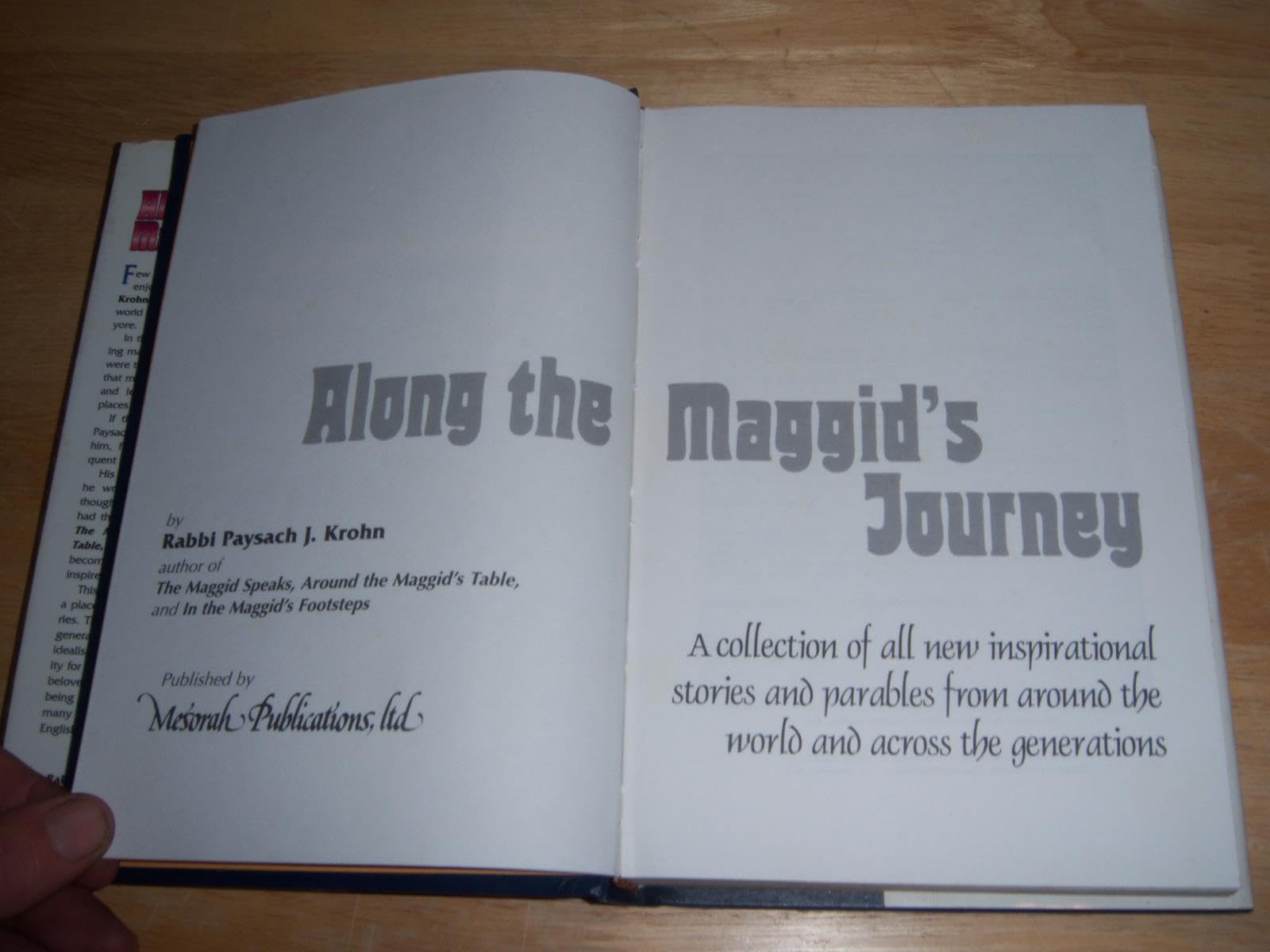 Along the Maggid's Journey: A Collection of All New Inspirational Stories and Parables from Around the World and Across the Gene,Used