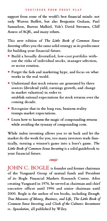 The Little Book of Common Sense Investing: The Only Way to Guarantee Your Fair Share of Stock Market Returns (Little Books, Big ,New