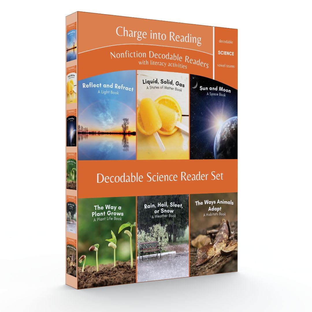 Charge into Reading Decodable Science Reader Set (6 Vowel Teams Books): PhDApproved Nonfiction Decodable Books Your Early Reade