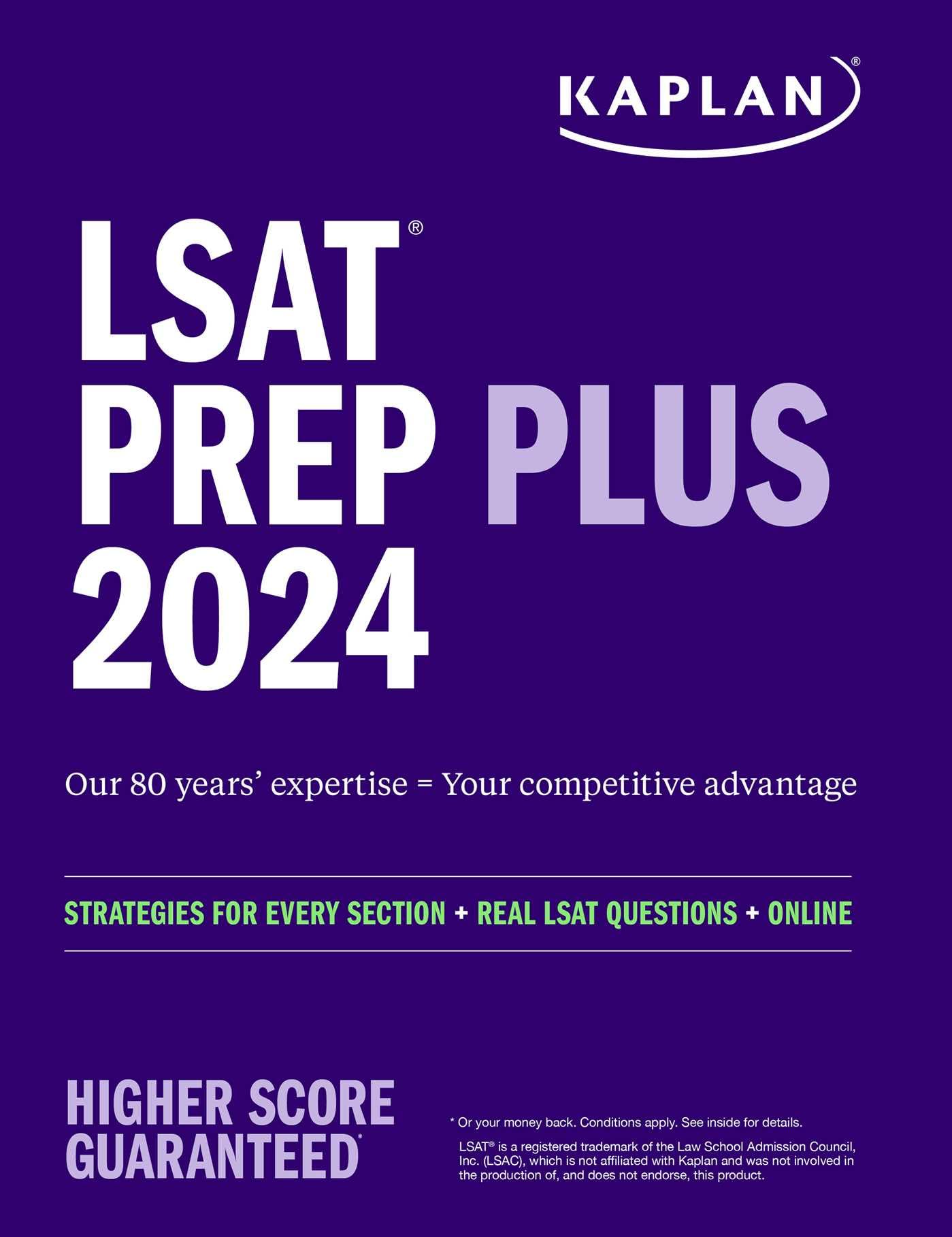 Lsat Prep Plus 2024: Strategies For Every Section + Real Lsat Questions + Online (Kaplan Test Prep),New