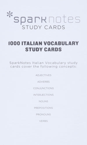 Italian Vocabulary SparkNotes Study Cards (Volume 12),New