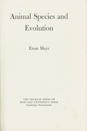 Animal Species and Evolution