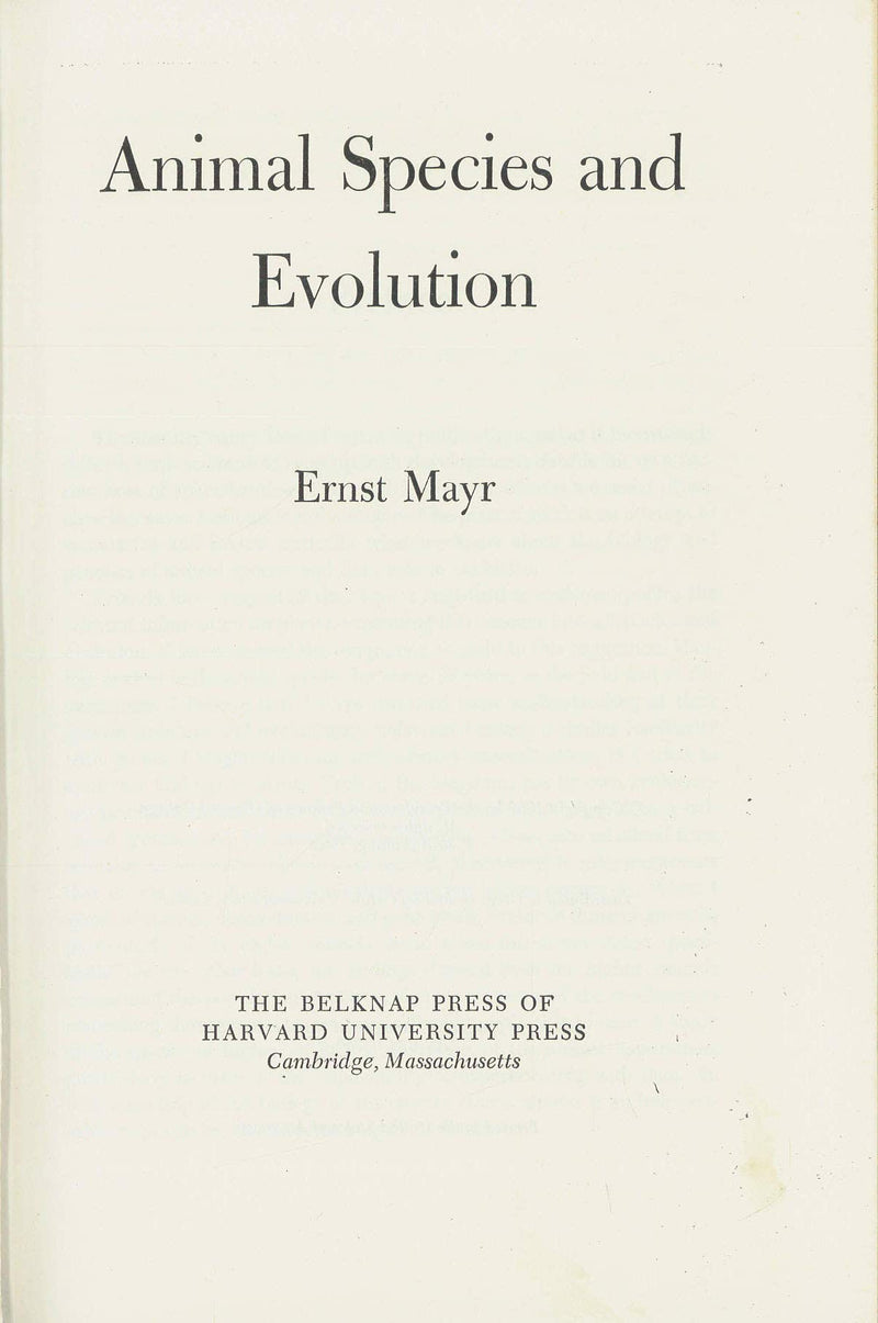 Animal Species And Evolution,New