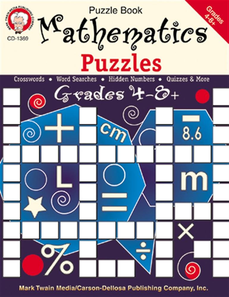 Mark Twain  Mathematics Puzzles, Grades 4  8,Used