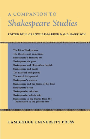 Companion to Shakespeare Studies,New