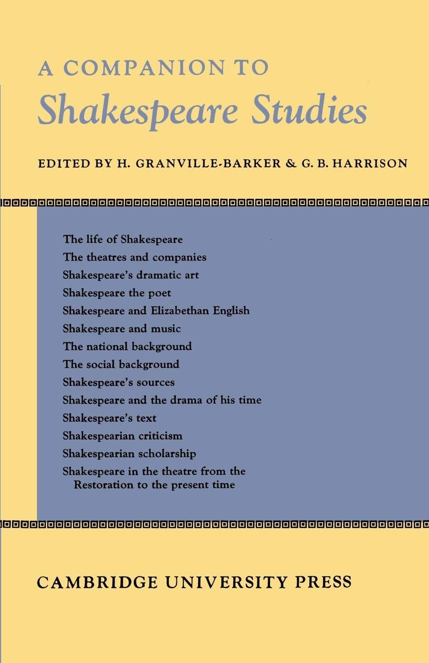 Companion to Shakespeare Studies,Used
