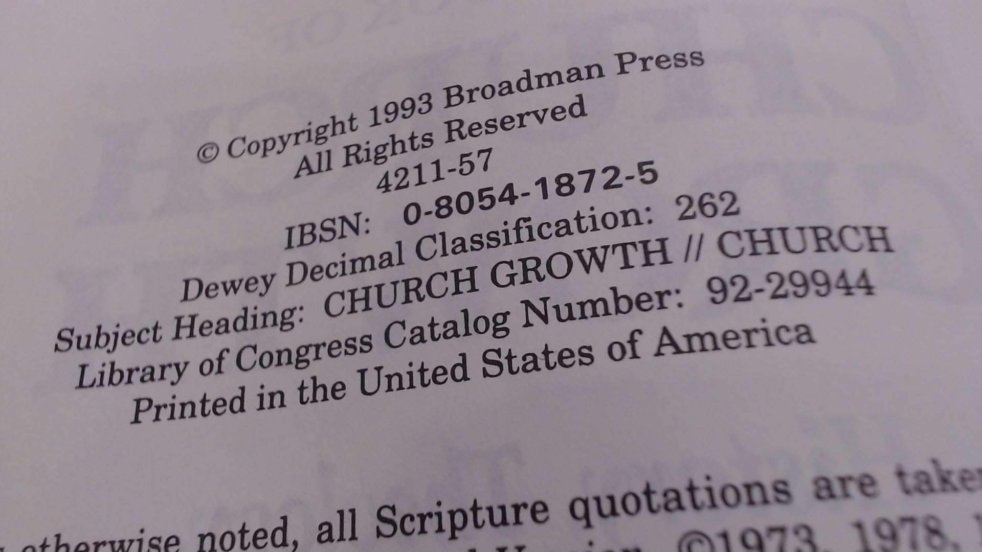 The Book Of Church Growth,Used
