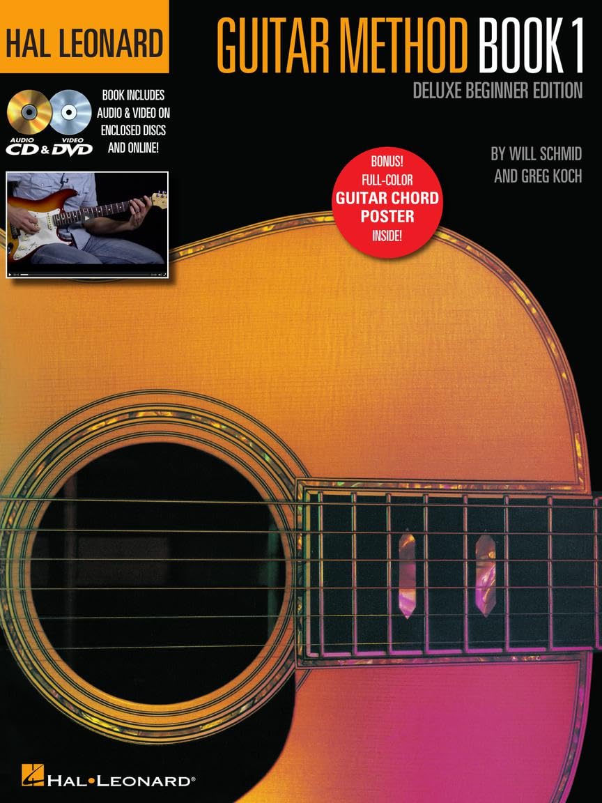 Hal Leonard Guitar Method  Book 1 Deluxe Beginner Edition  Guitar Lesson Book with Online Audio and Video  Learn Acoustic and E,Used