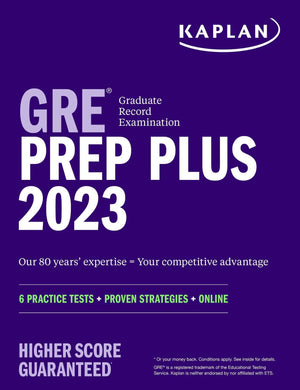 GRE Prep Plus 2023, Includes 6 Practice Tests, 1500+ Practice Questions + Online Access to a 500+ Question Bank and Video Tutori,Used