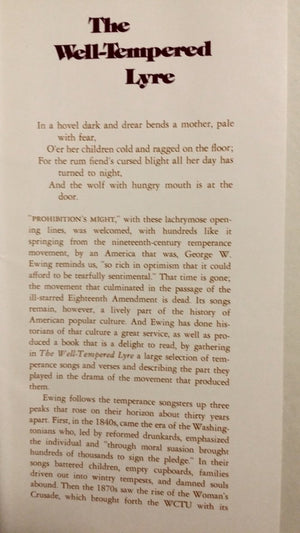 The WellTempered Lyre: Songs and Verse of the Temperance Movement,Used