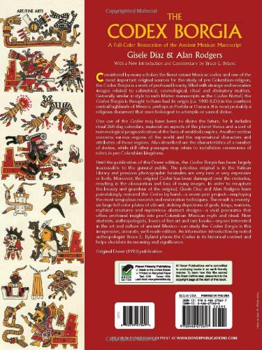 The Codex Borgia: A Fullcolor Restoration Of The Ancient Mexican Manuscript (Dover Fine Art, History Of Art)-used