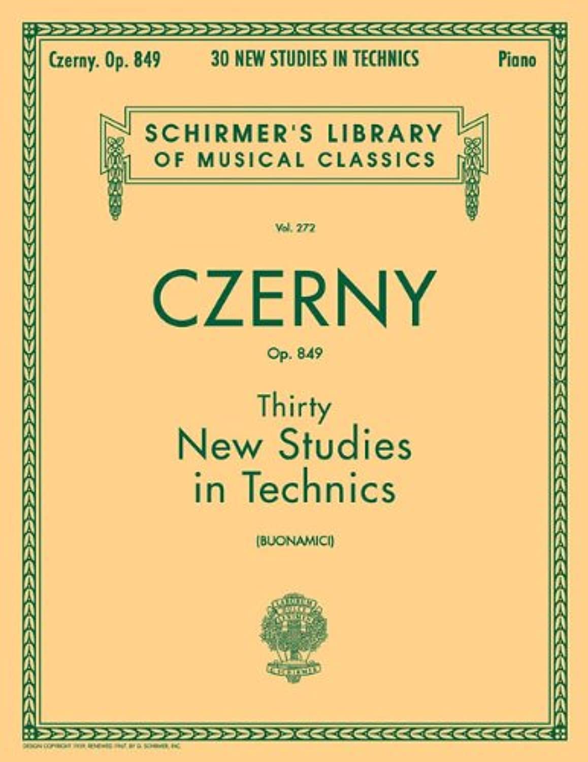 Thirty New Studies in Technics, Op. 849: Schirmer Library of Classics Volume 272 Piano Technique (Schirmer's Library of Musical ,Used