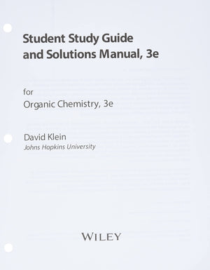 Organic Chemistry, Student Study Guide and Solutions Manual,Used