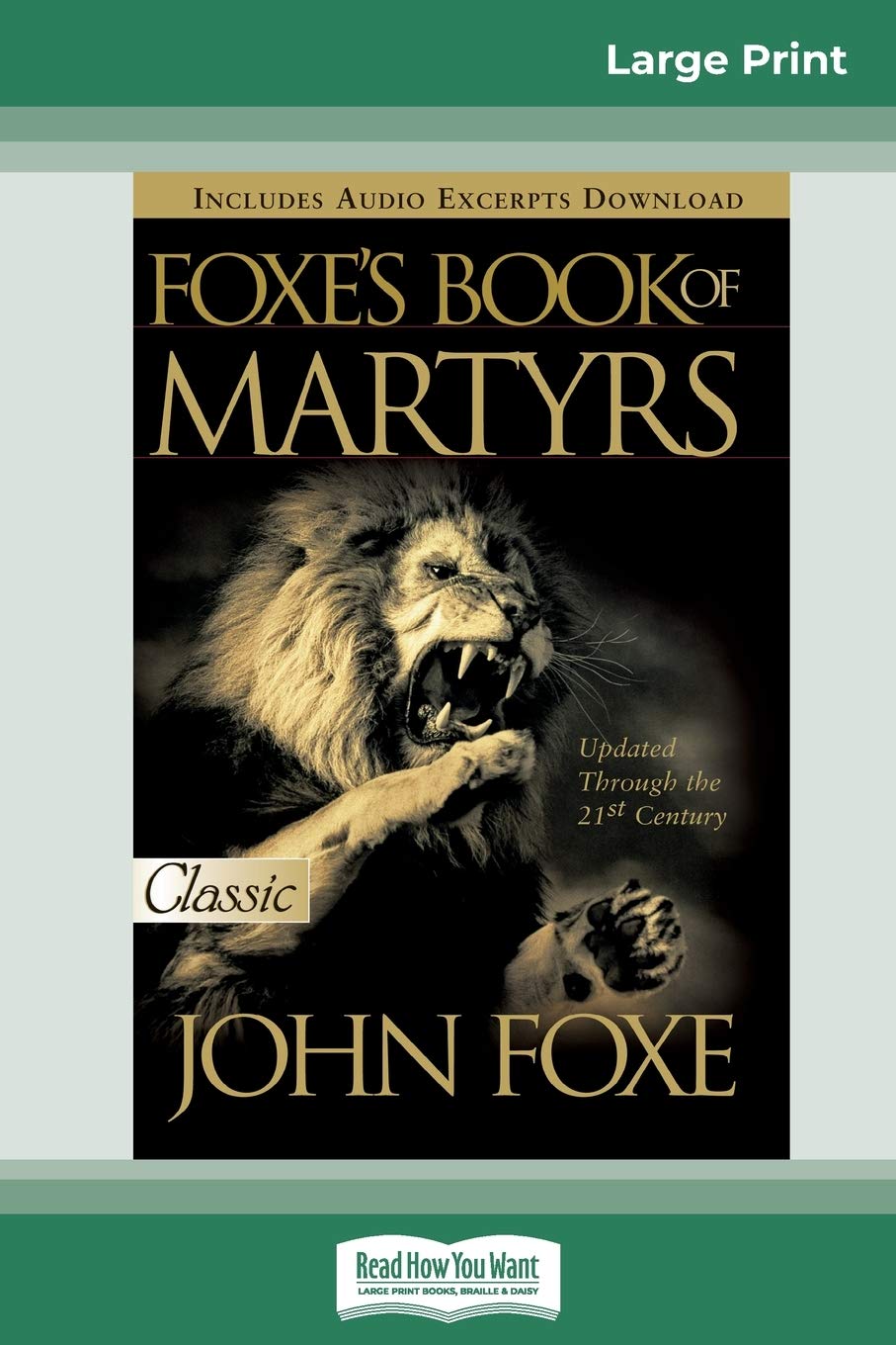 Foxes Book of Martyrs (16pt Large Print Edition),Used
