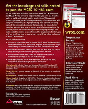 MCSD CERTIFICATION TOOLKIT (EXAM 70483),Used