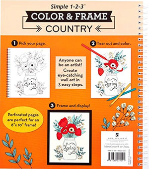 Color & Frame  Country (Adult Coloring Book)