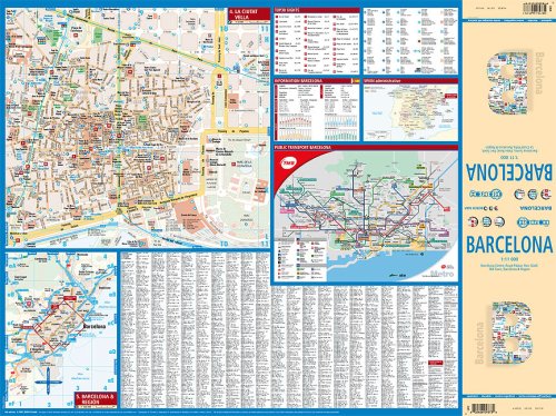 Laminated Barcelona Map by Borch (English Edition),Used