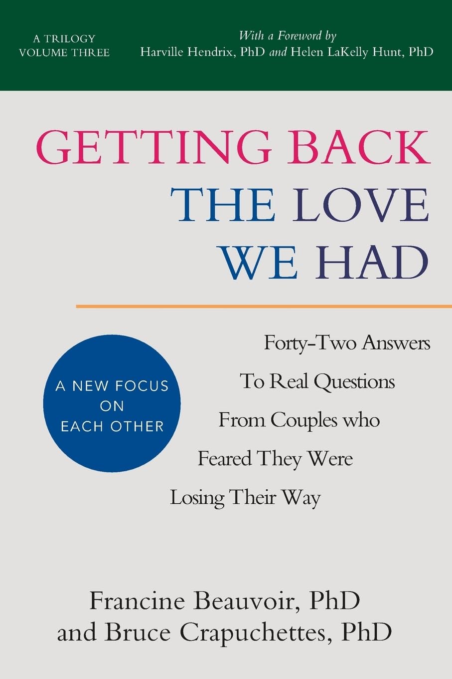 Getting Back The Love We Had: FortyTwo Answers To Real Questions From Couples Who Feared They Were Losing Their Way (A New Focu,Used