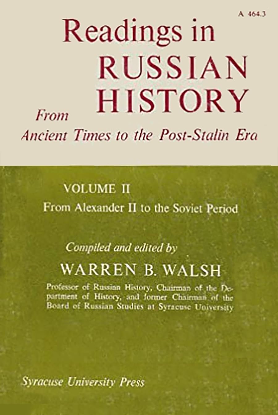 Readings in Russian History: 002,Used