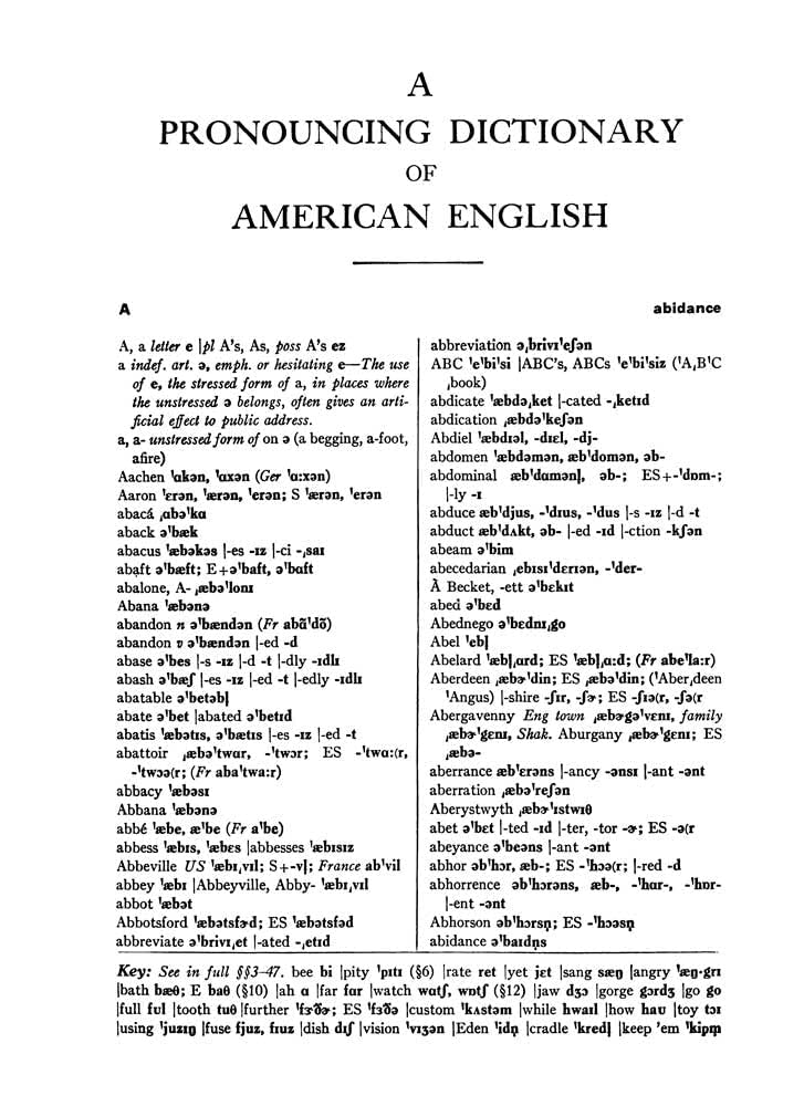 A Pronouncing Dictionary Of American English