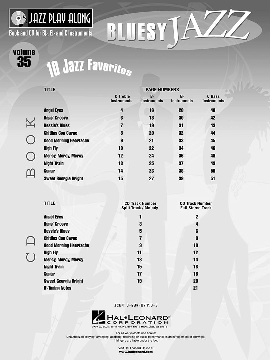 Bluesy Jazz: Jazz Play Along Volume 35