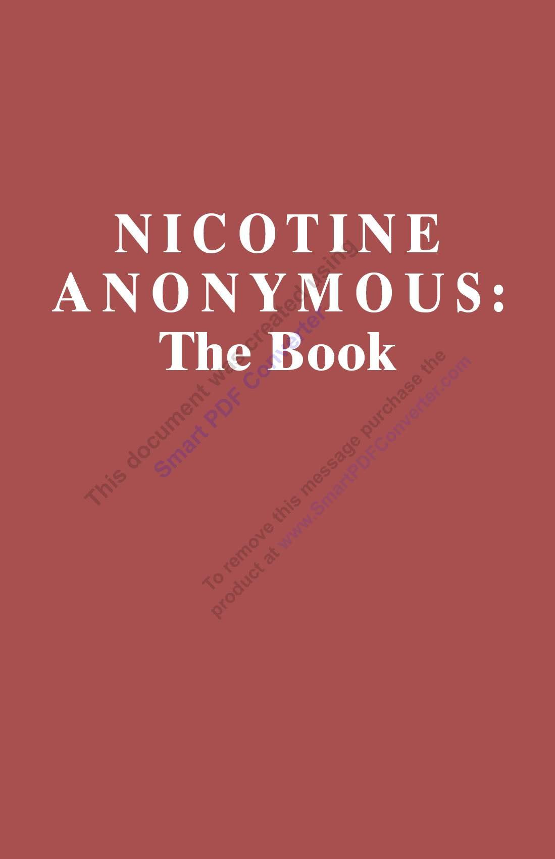 Nicotine Anonymous: The Book  Fifth Edition,Used